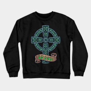 Celtic Cross Irish St Patrick's Day Crewneck Sweatshirt